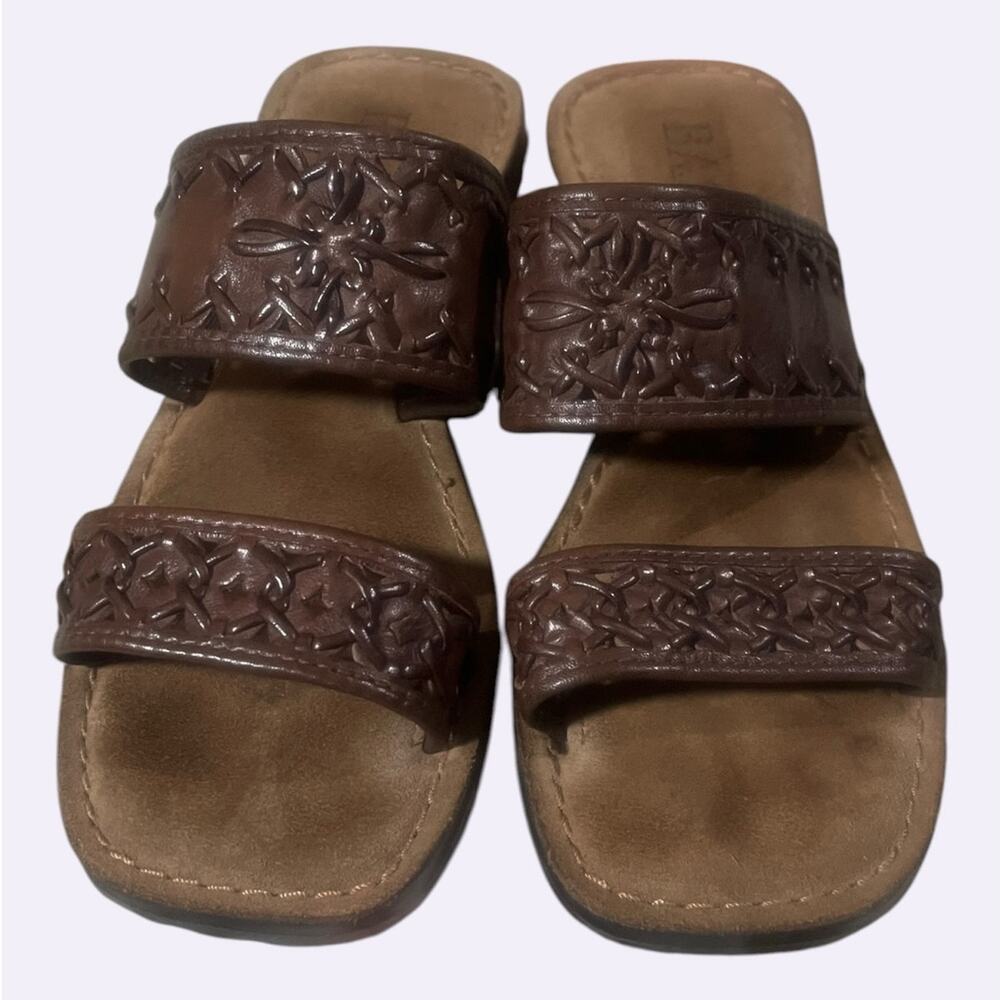 G. H. Bass Women's Brown Preloved Sandals Leather Uppers Size 6M Made in Brazil